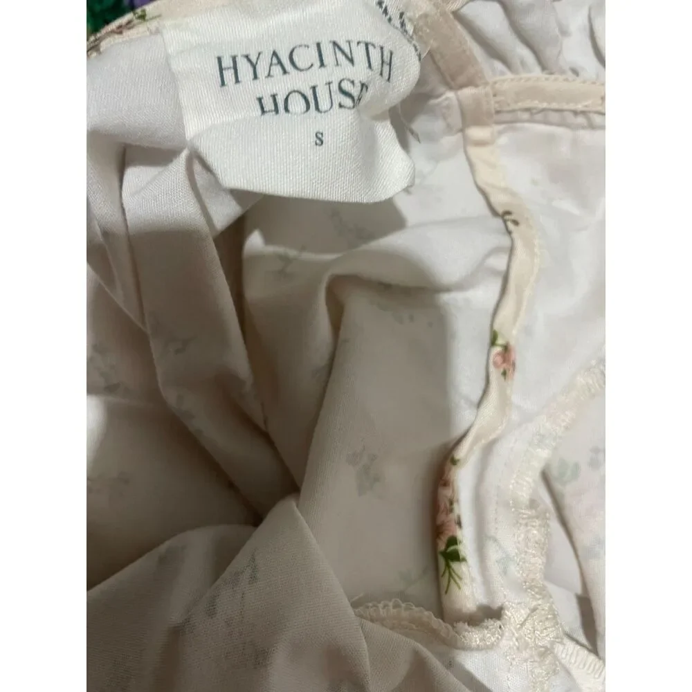 NWT Hyacinth House Romantic Ruffle Blouse Small Puff Sleeve Floral Cottagecore